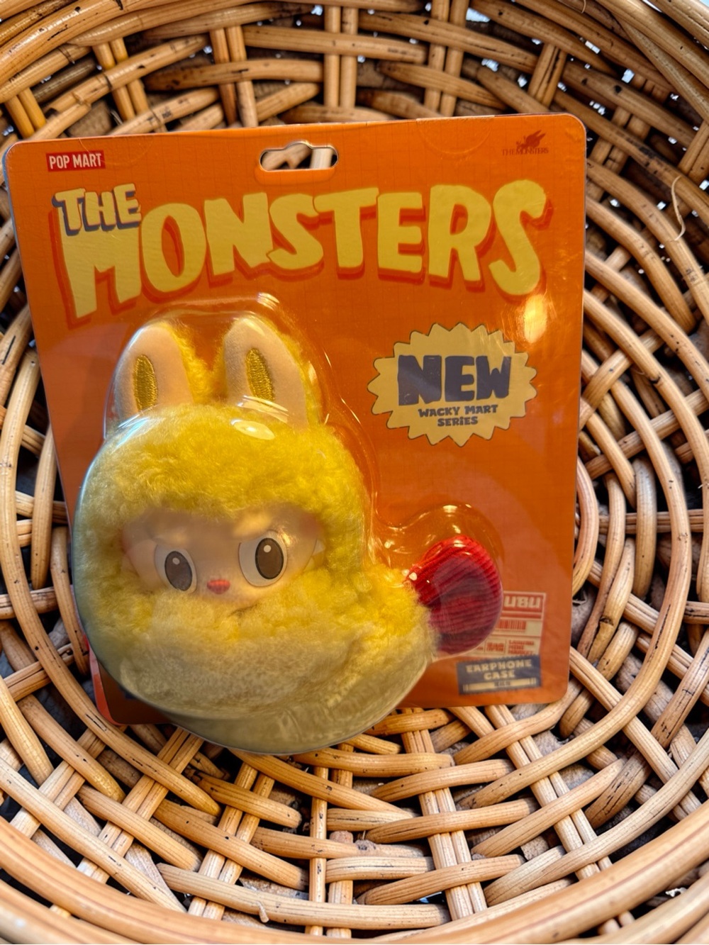 Pop Mart The Monsters Yellow Plush Collectible Earphone Case Holder